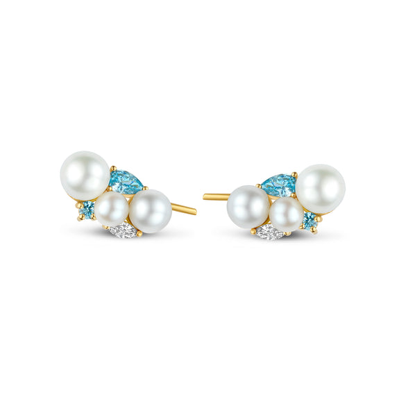 'Something Blue' Pearl Ear Stud