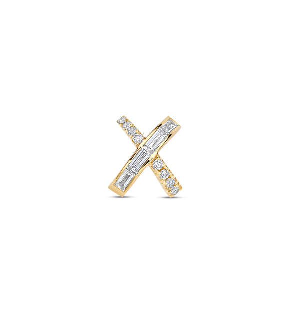 Cross Ear Stud - White