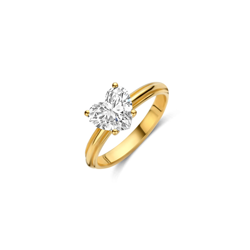 Pinky heart ring with diamond
