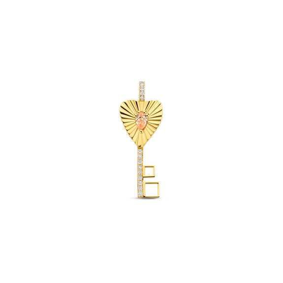 Key To Happiness Charm - Pink