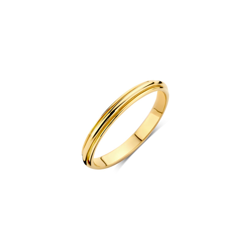 Gold ring on a white background