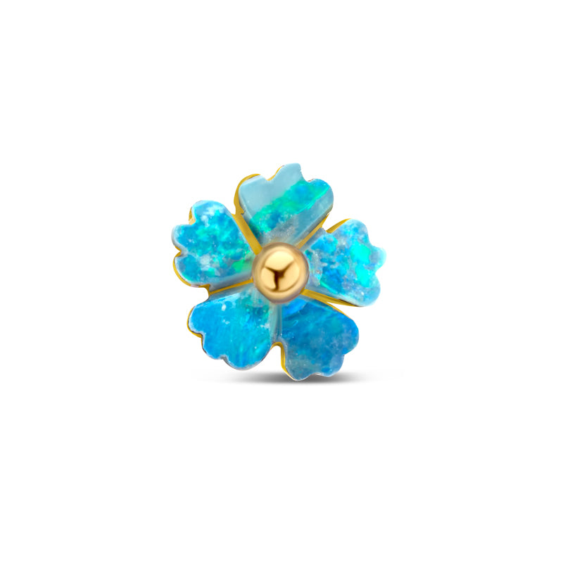 Flower shaped opal ear stud.