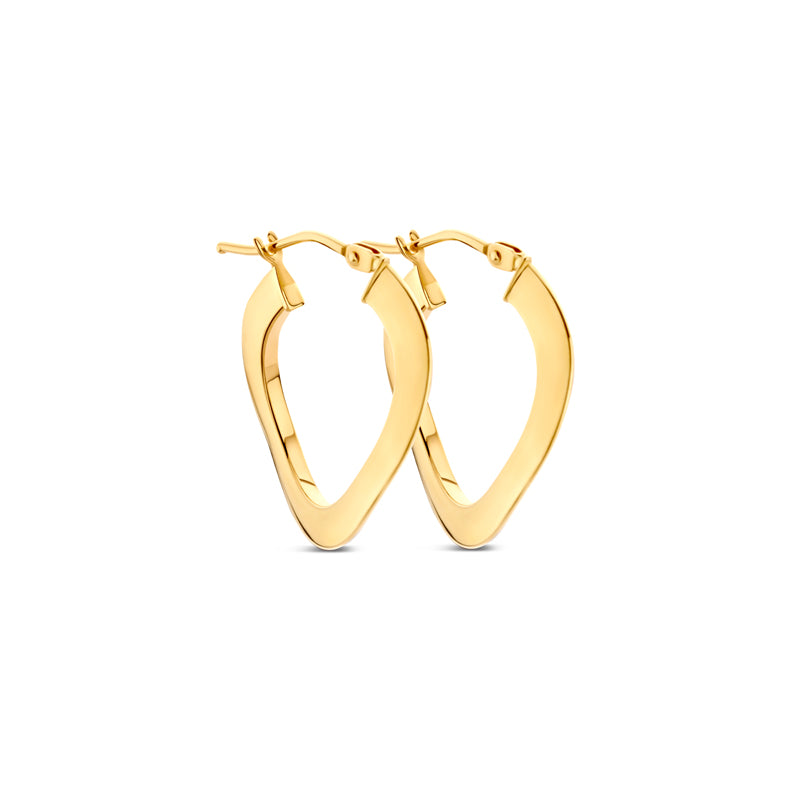 Gold hoop earrings.