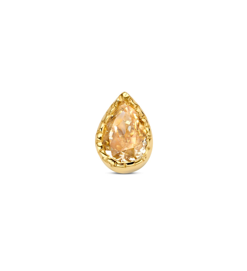 Gold teardrop-shaped stud