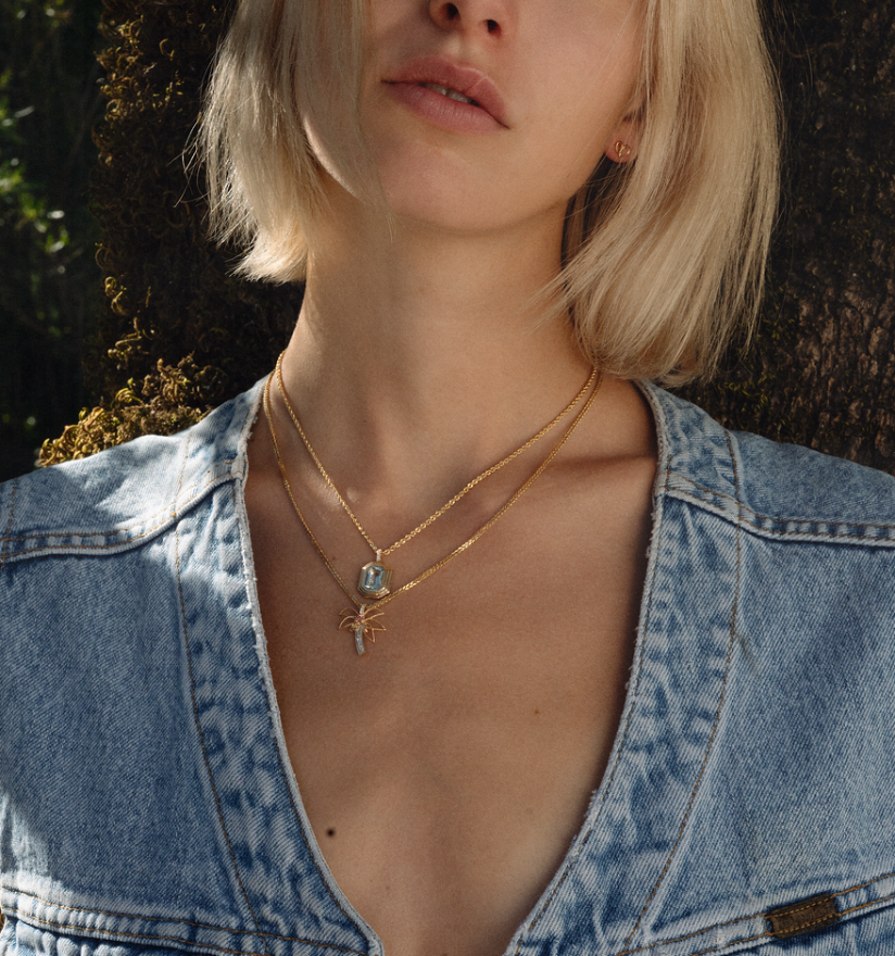 Gold necklaces with palmtree