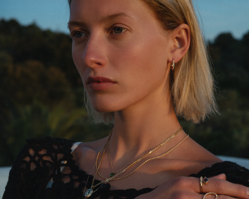 Gold Necklaces Rosa Charm Dark Orange